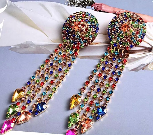 Multi-Color Diamond Earrings